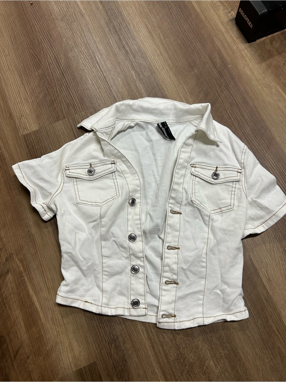 White denim Button-Up Top